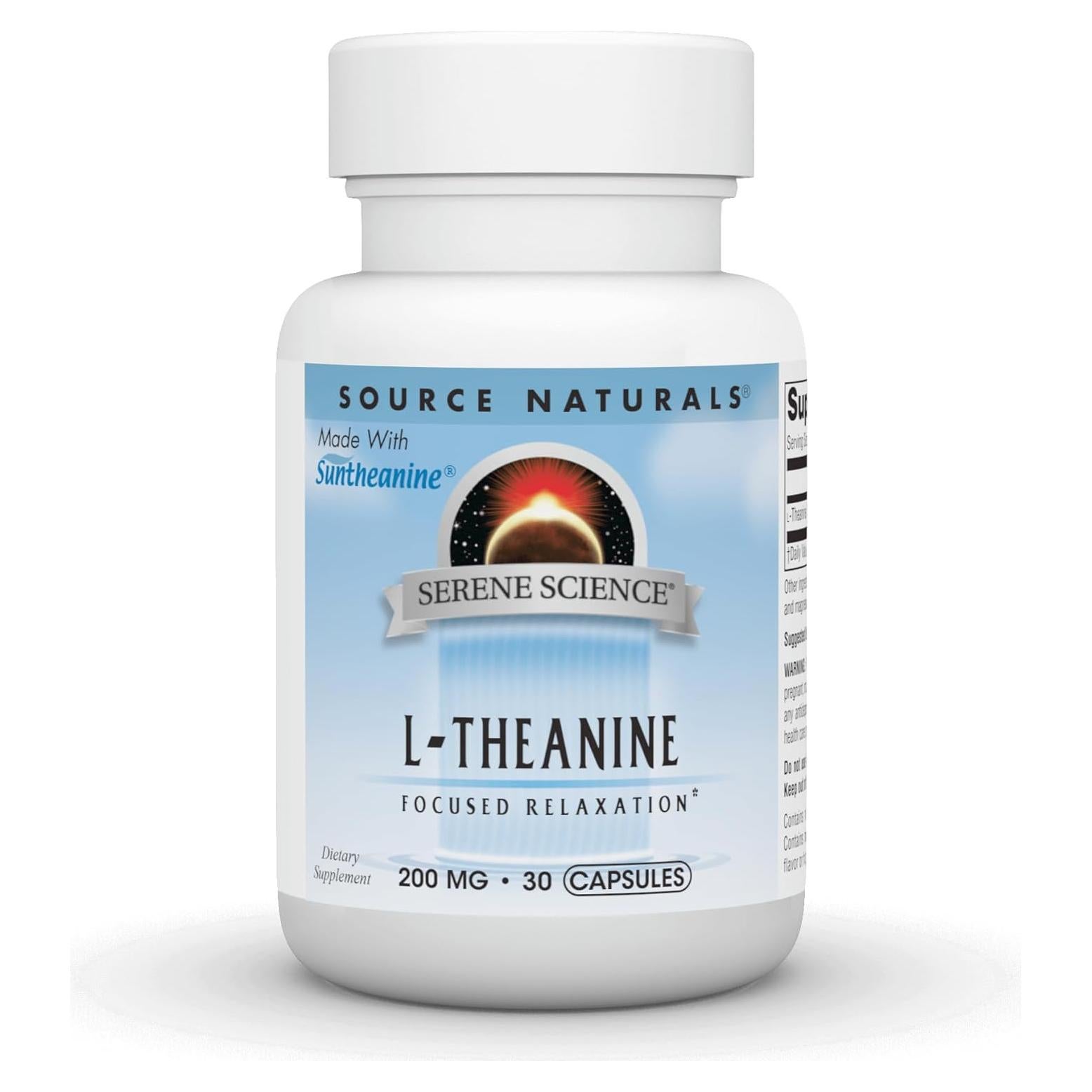 L-Theanina Source Naturals 200 mg - 30 Cápsulas para Relajación