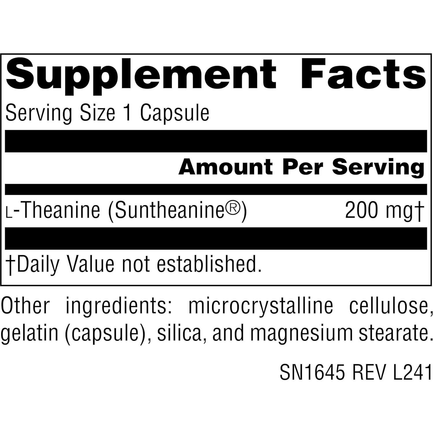 L-Theanina Source Naturals 200 mg - 30 Cápsulas para Relajación