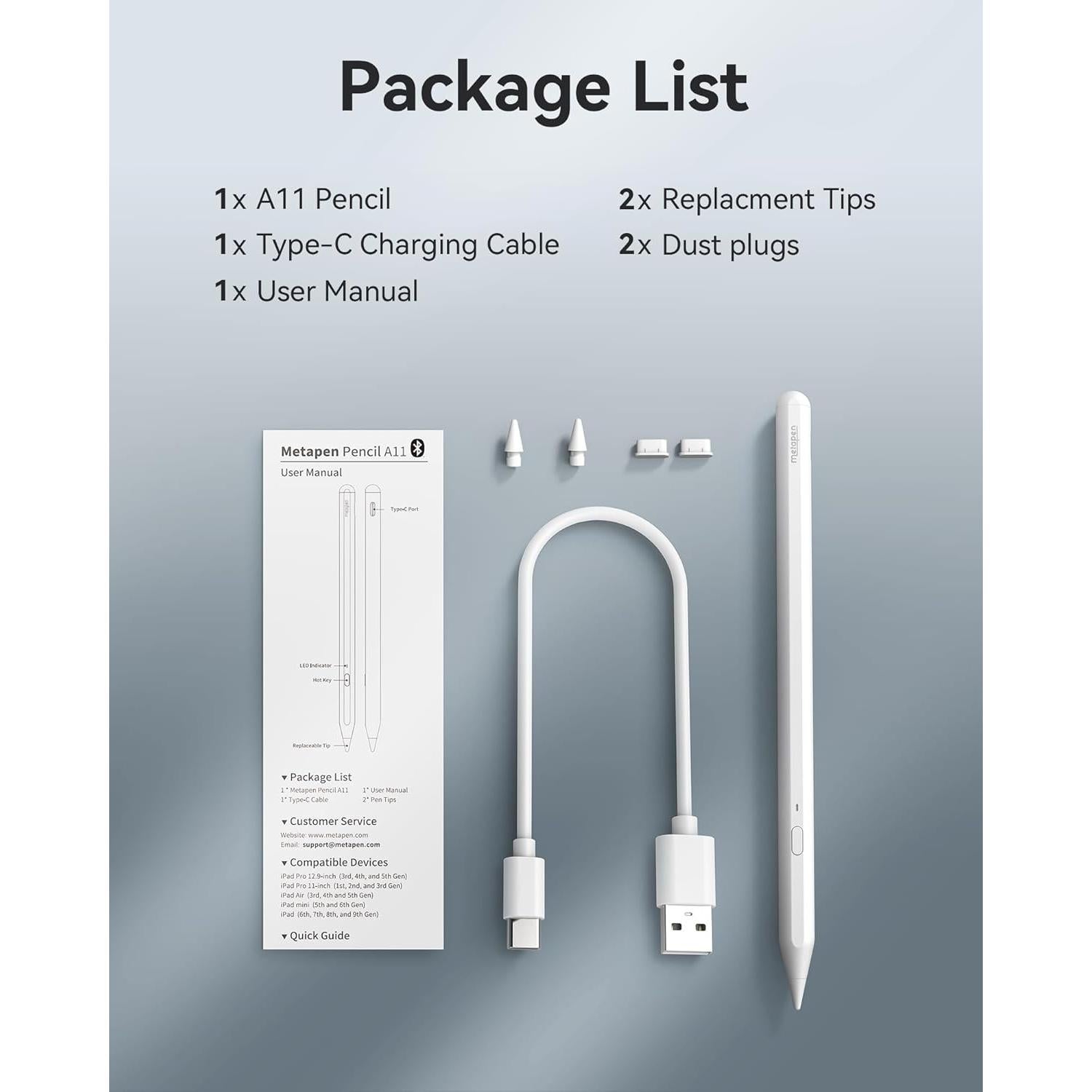 Lápiz Estilográfico Metapen A11 para iPad 2018-2025