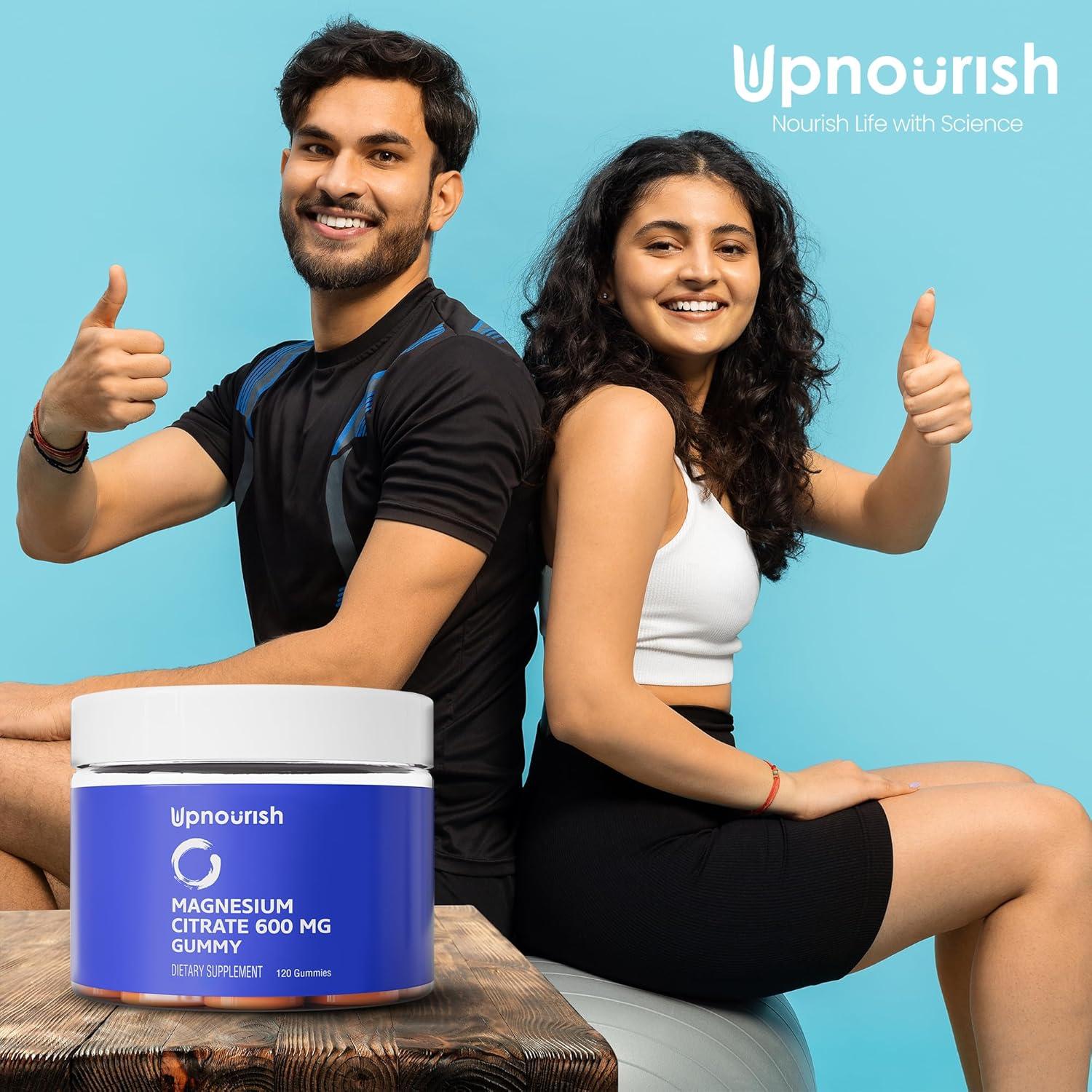 Gomitas de Magnesio UpNourish 600mg Veganas 120 Unidades