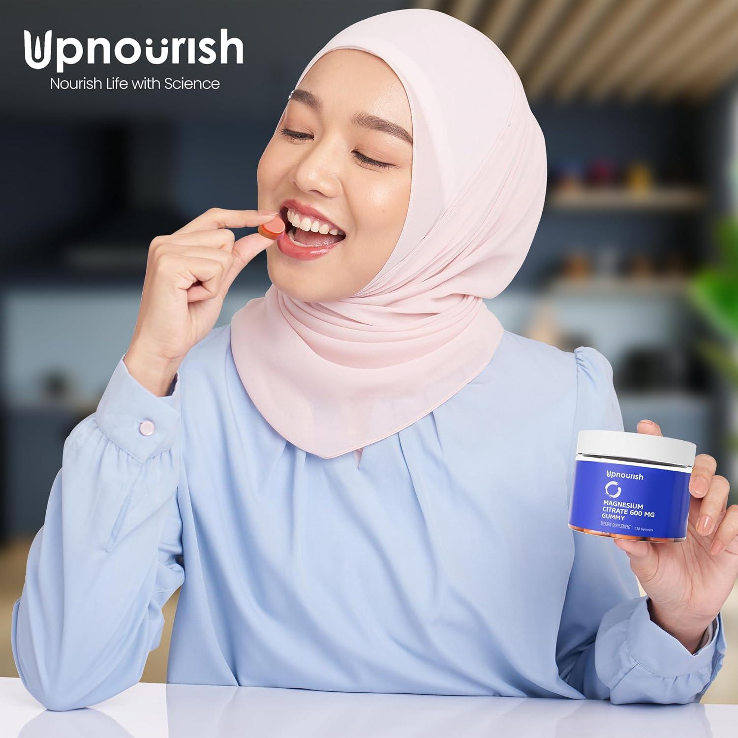 Gomitas de Magnesio UpNourish 600mg Veganas 120 Unidades