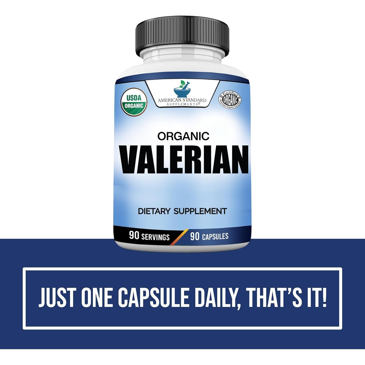 Suplemento Orgánico Valeriana Estándar Americano - 90 Cápsulas Veganas