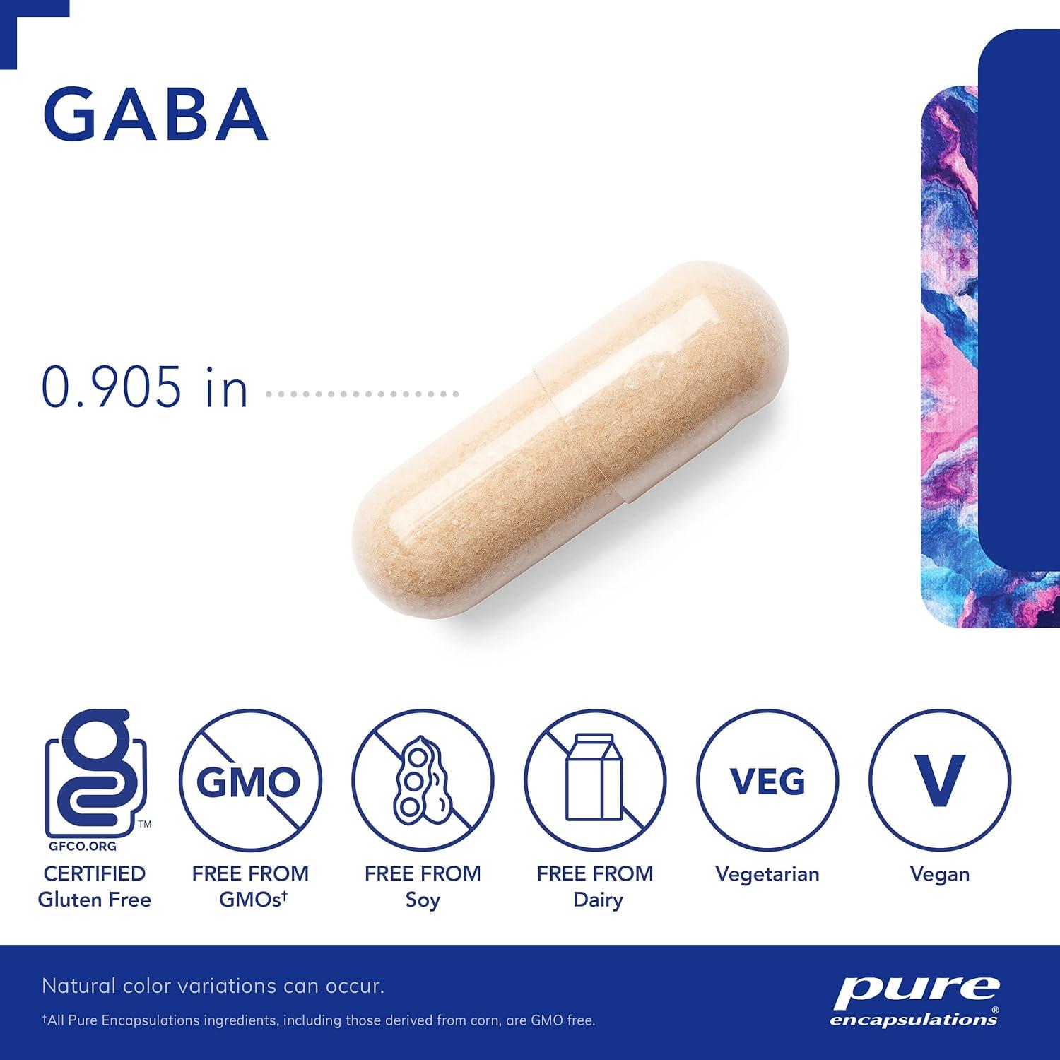 Suplemento GABA Pure Encapsulations 120 Cápsulas - Relajación