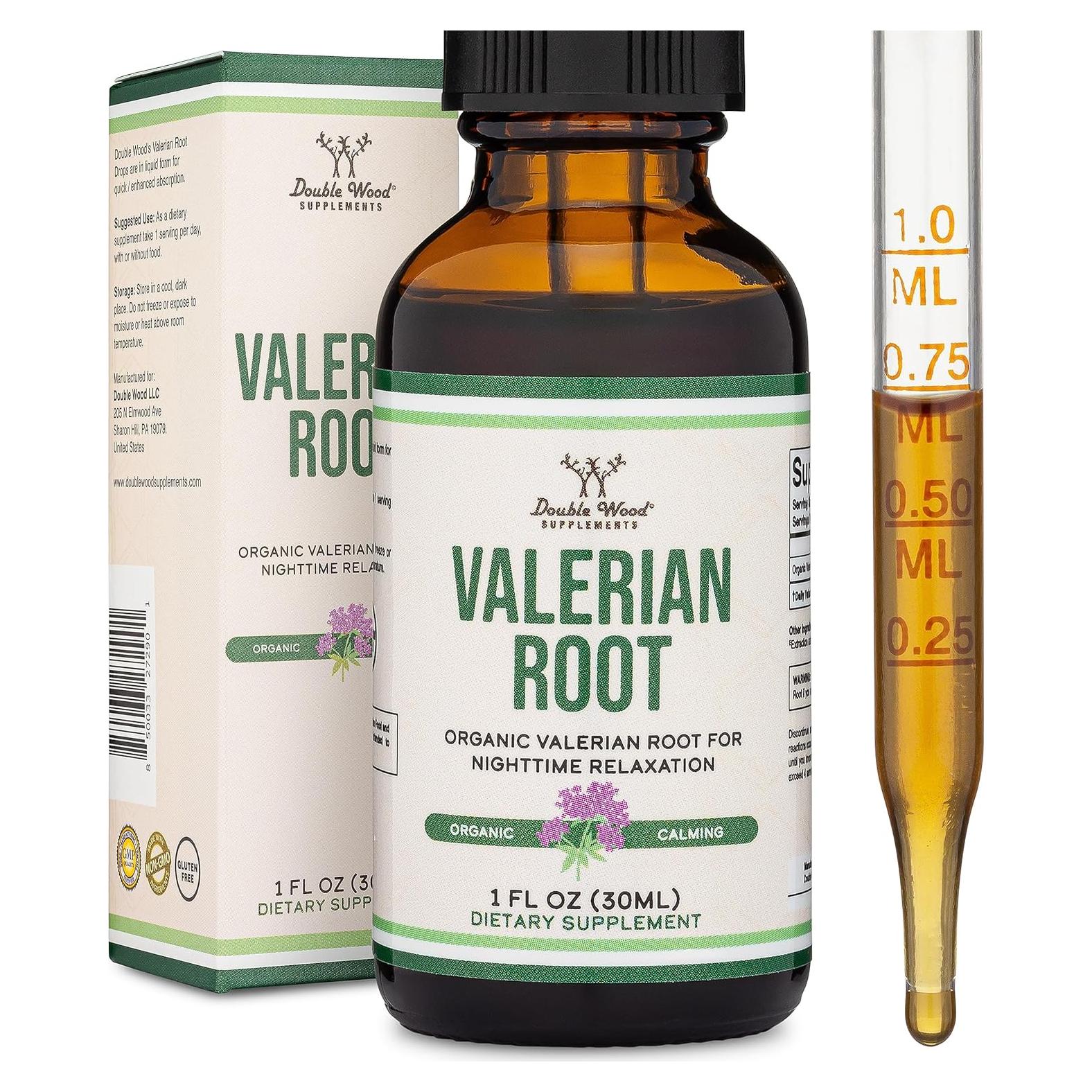 Gotas de Raíz de Valeriana Orgánica 168mg - Double Wood 30ml