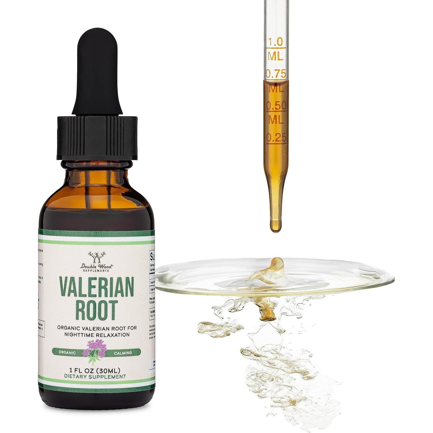 Gotas de Raíz de Valeriana Orgánica 168mg - Double Wood 30ml