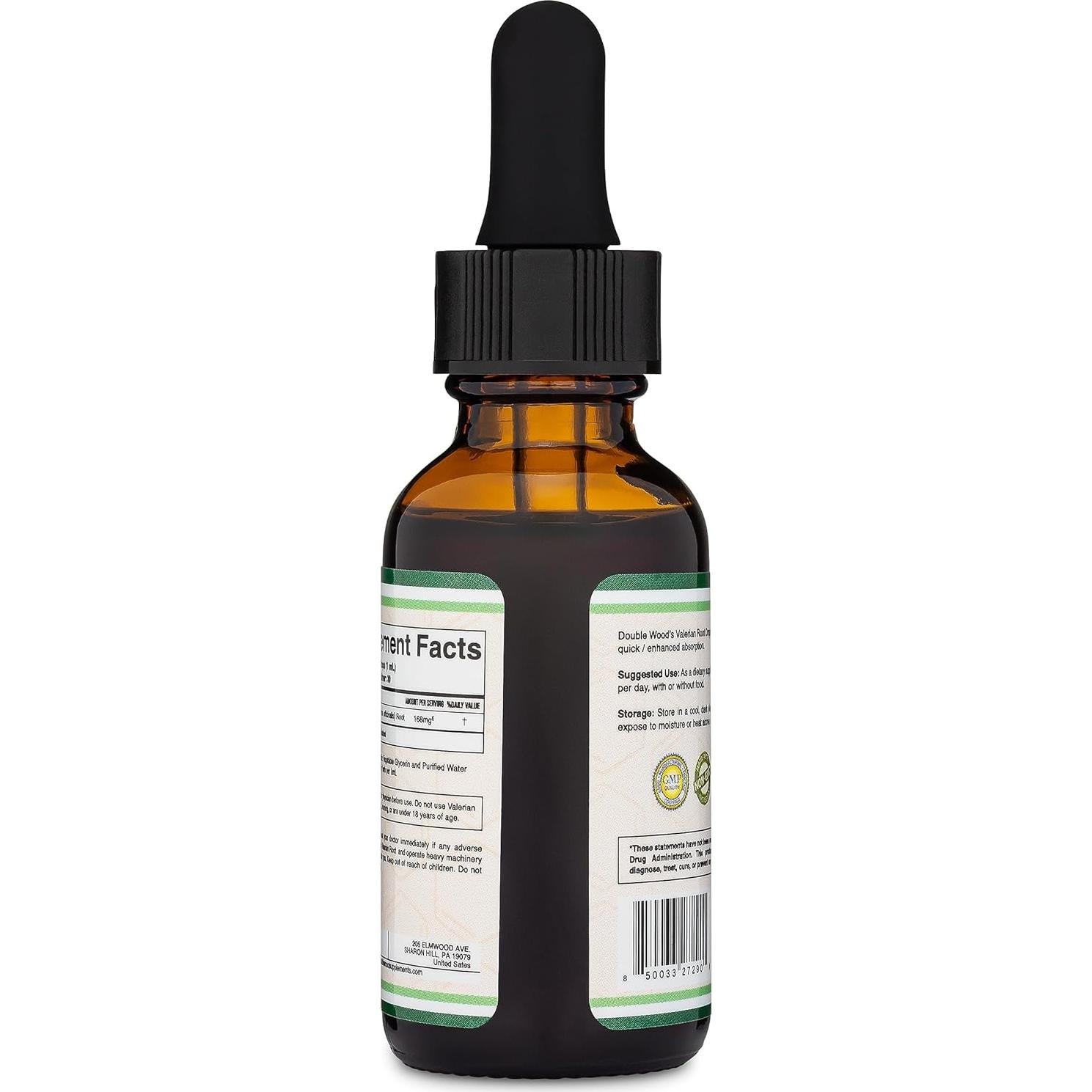 Gotas de Raíz de Valeriana Orgánica 168mg - Double Wood 30ml