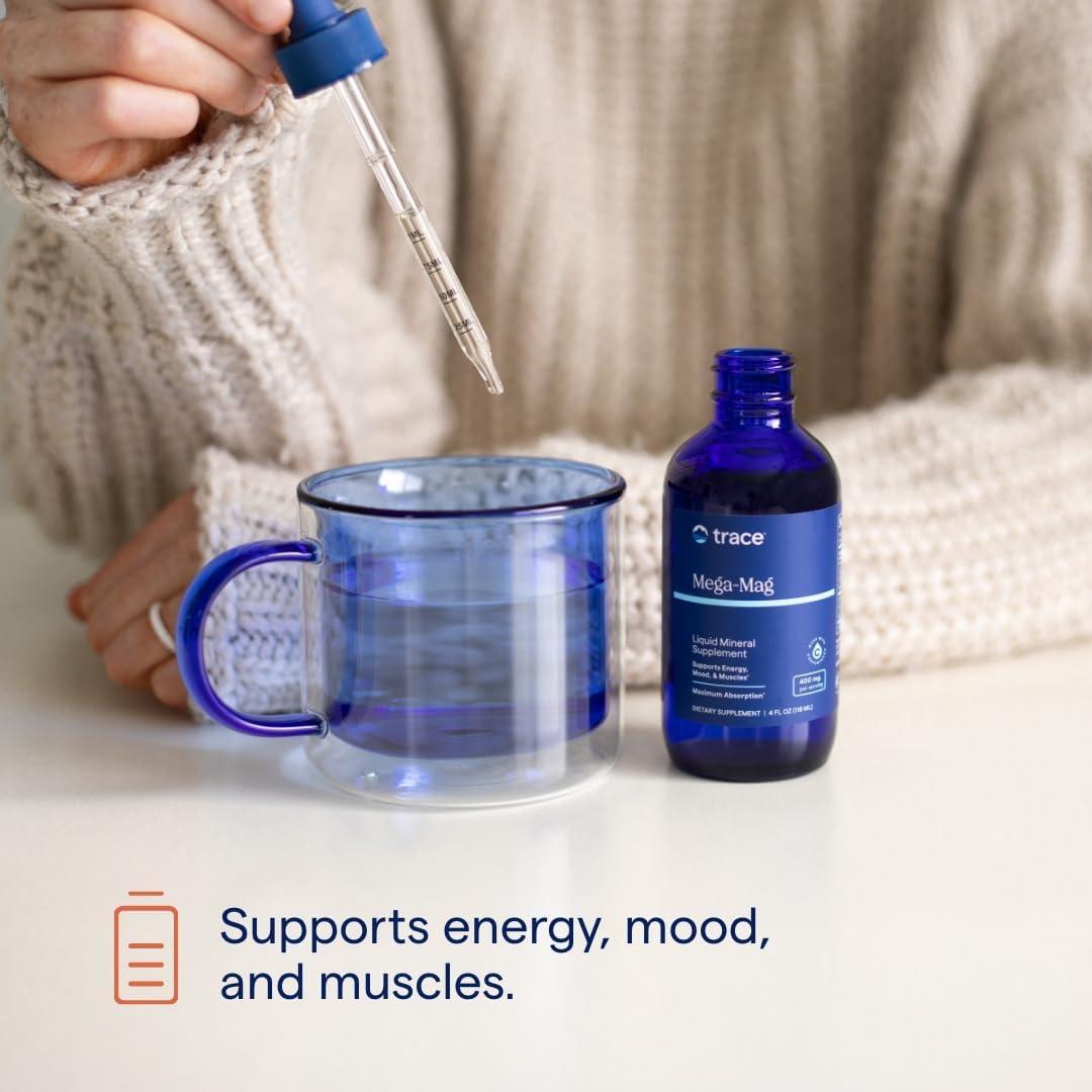 Trace Minerals Mega-Mag - Suplemento Líquido de Magnesio 120 ml