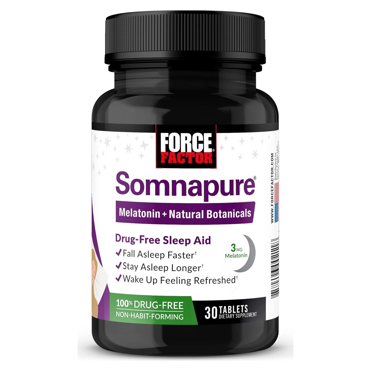 Force Factor Somnapure 30 Tabletas para Dormir con Melatonina