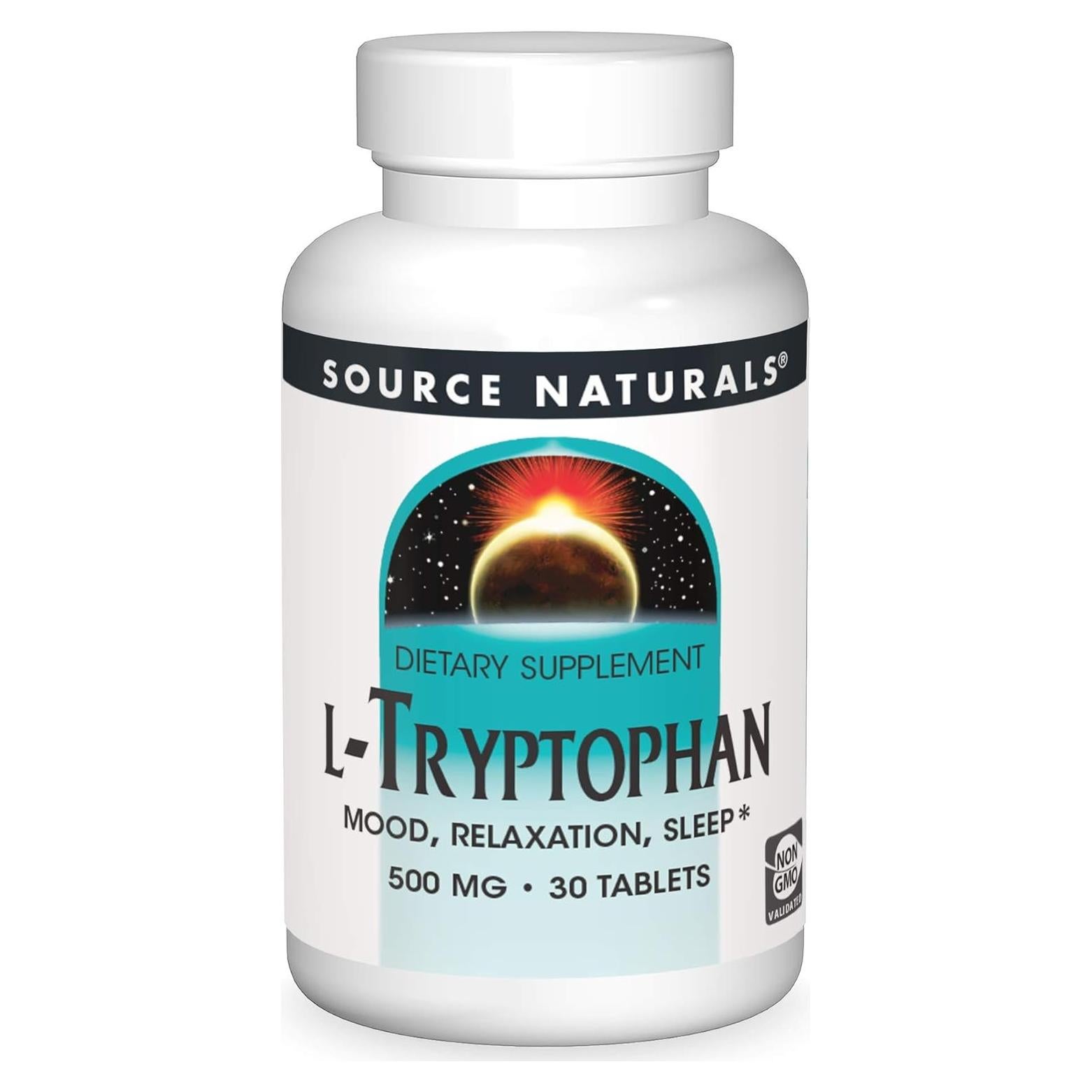 L-Triptófano Source Naturals 500mg - 30 tabletas para relajación