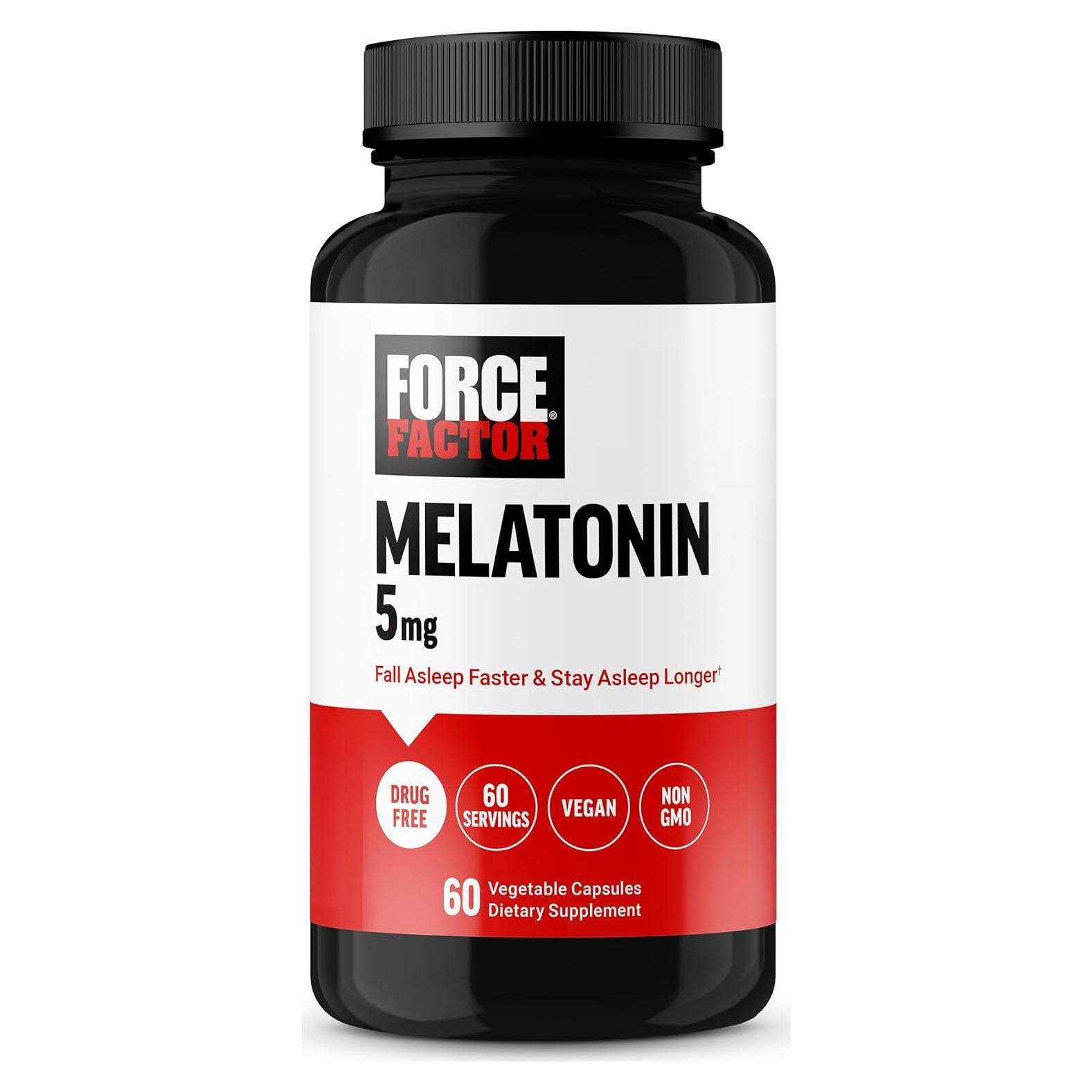Melatonina 5mg Force Factor - Suplemento Vegano 60 Cápsulas