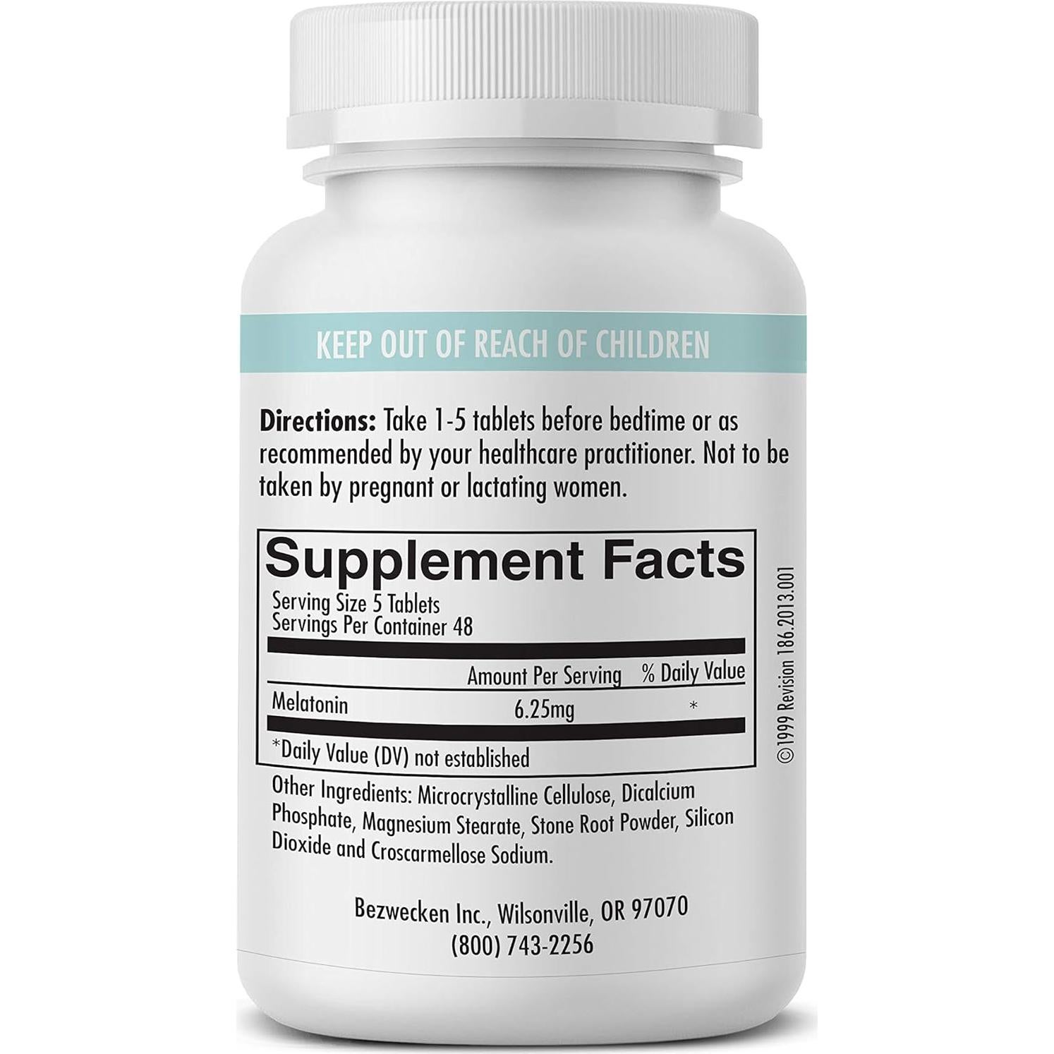 Melatonina Bezwecken 240 Tabletas 1.25mg Veganas