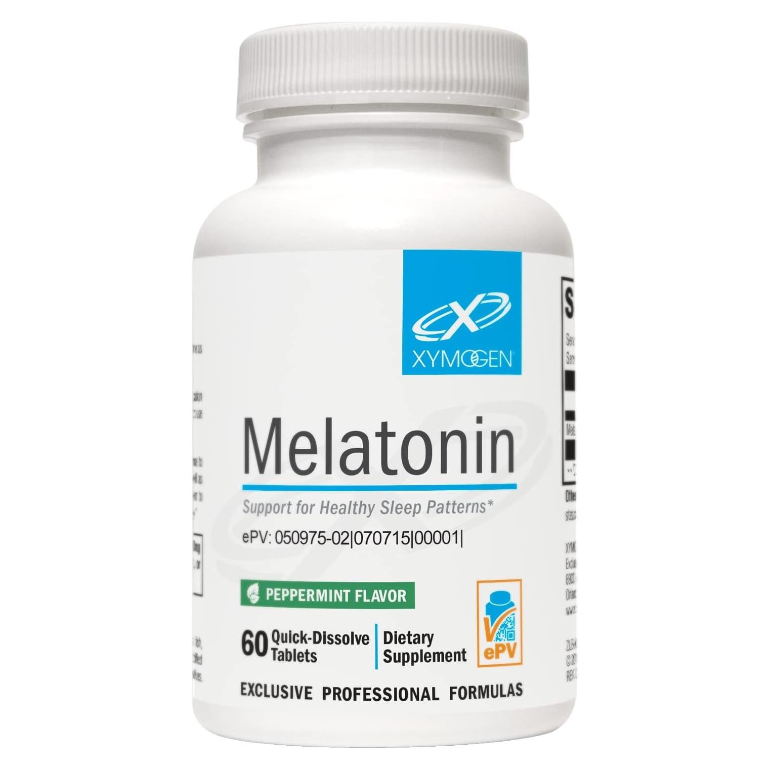 Melatonina XYMOGEN 3mg - 60 Tabletas de Menta Rápida