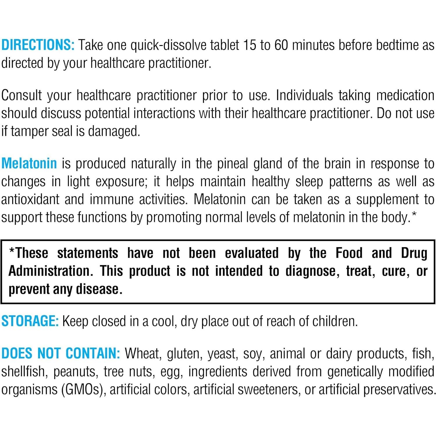 Melatonina XYMOGEN 3mg - 60 Tabletas de Menta Rápida