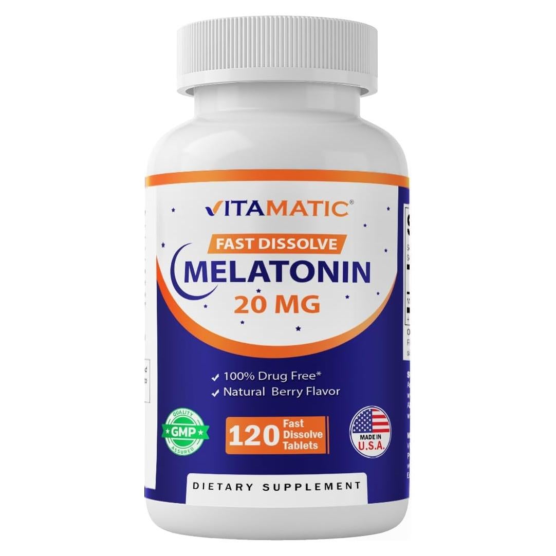 Tabletas de Melatonina Vitamatic 20 mg - 720 Tabletas Vegetarianas