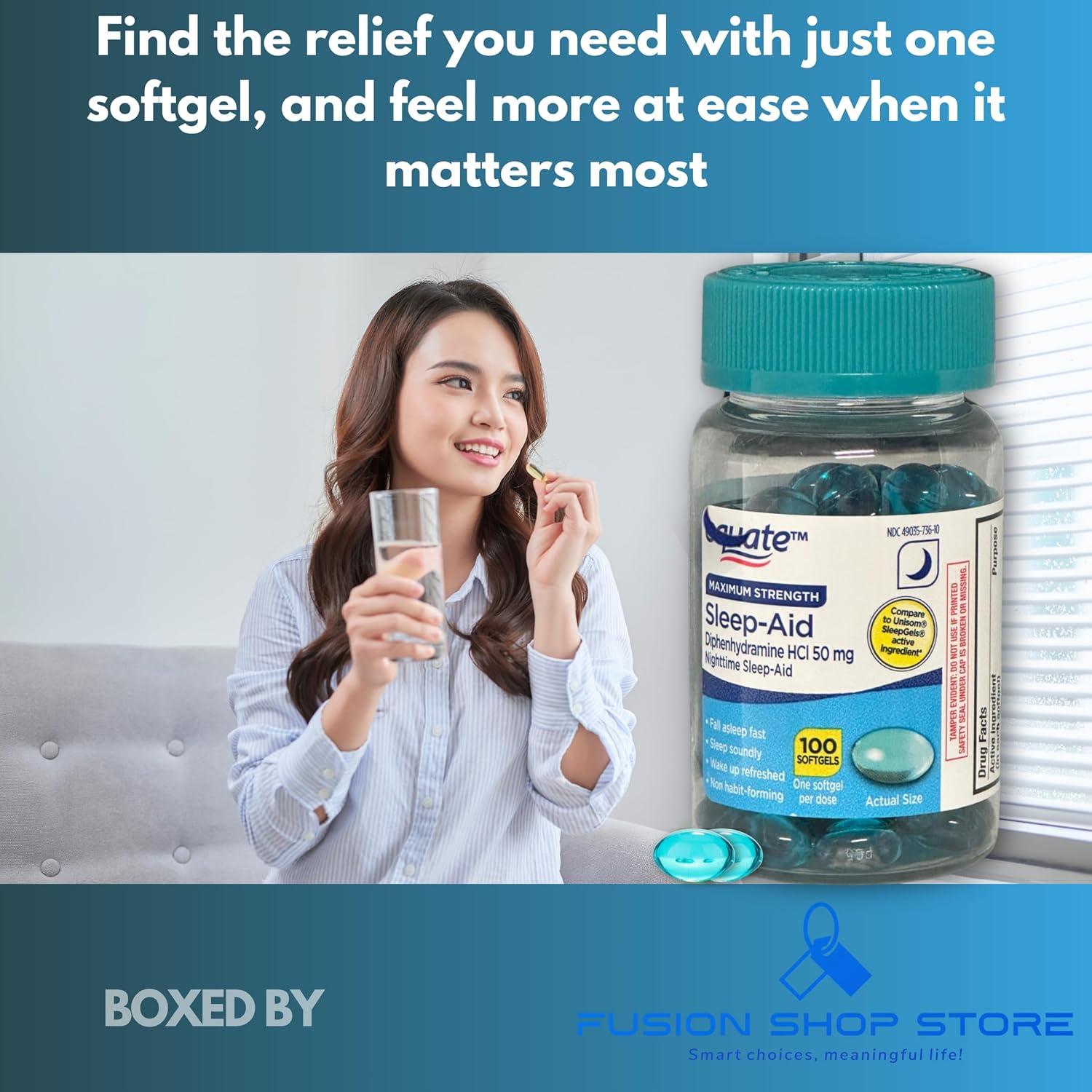 Diphenhidramina 50mg Equate Gelatinas Blandas 100ct