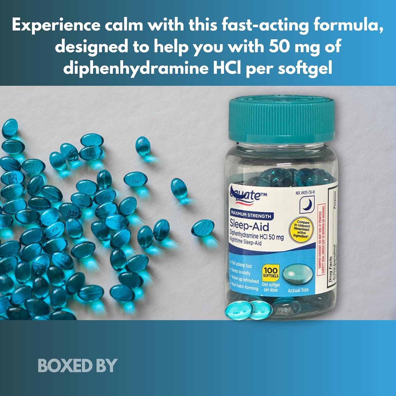 Diphenhidramina 50mg Equate Gelatinas Blandas 100ct