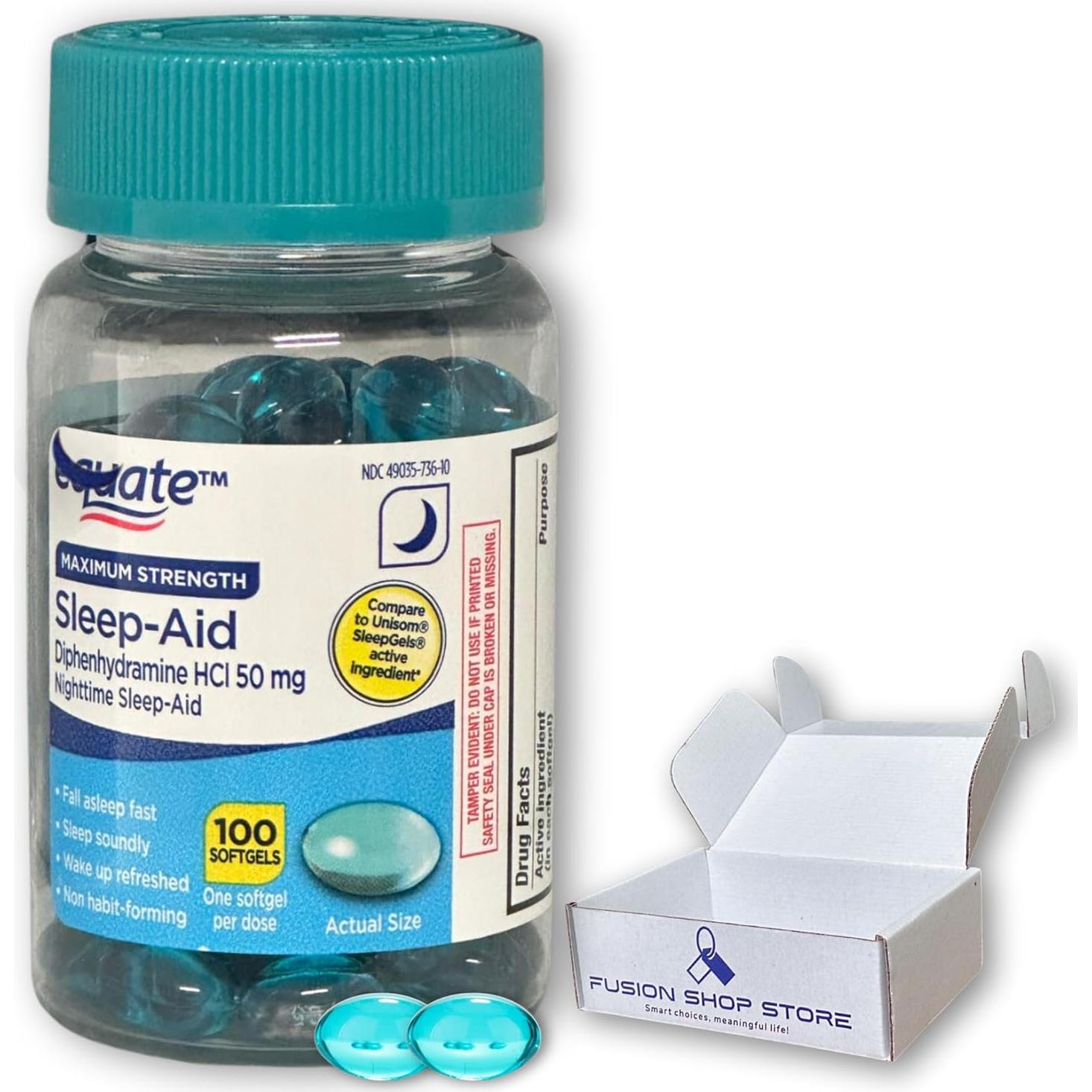 Diphenhidramina 50mg Equate Gelatinas Blandas 100ct