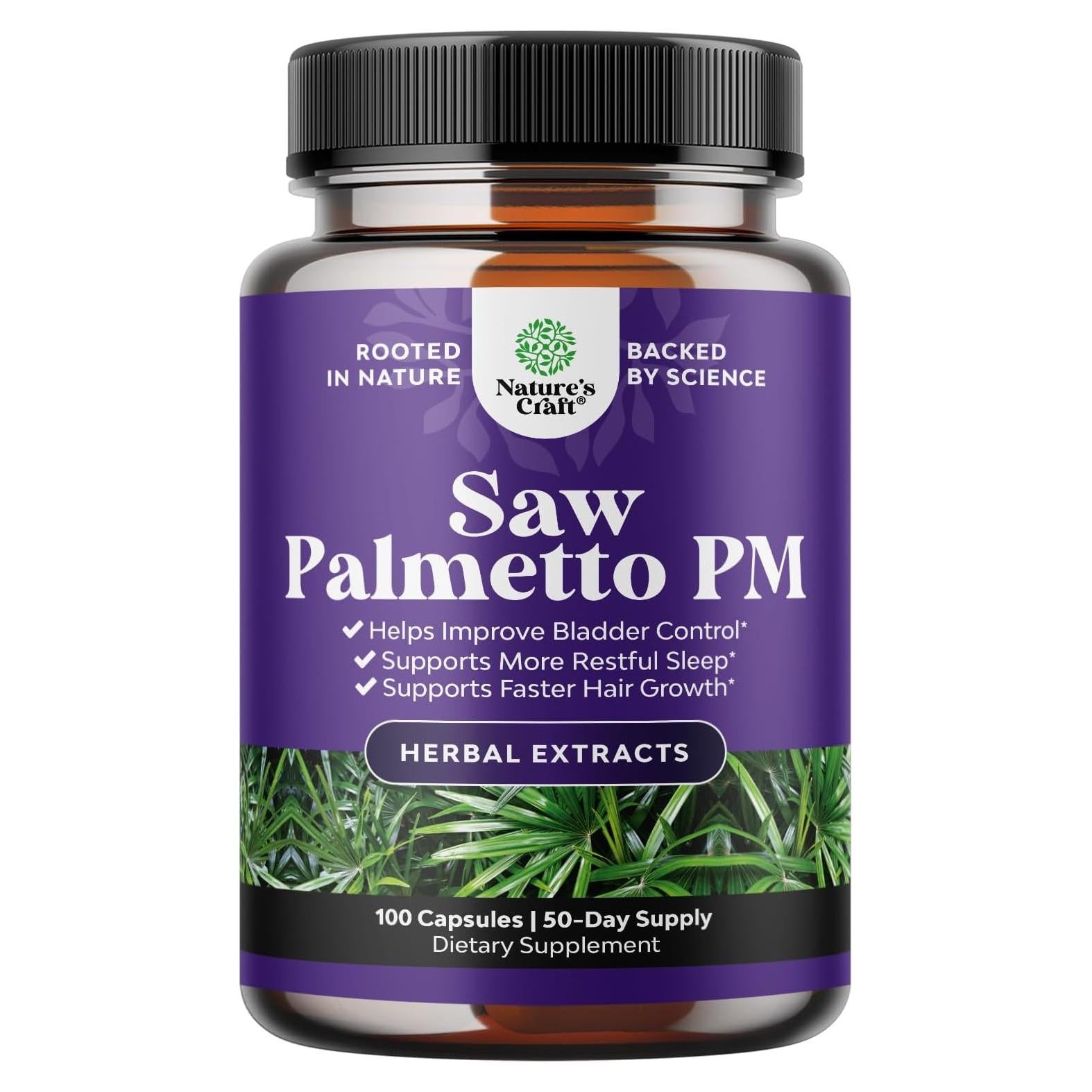 Suplemento Saw Palmetto Natures Craft 100 Cápsulas PM Nocturna