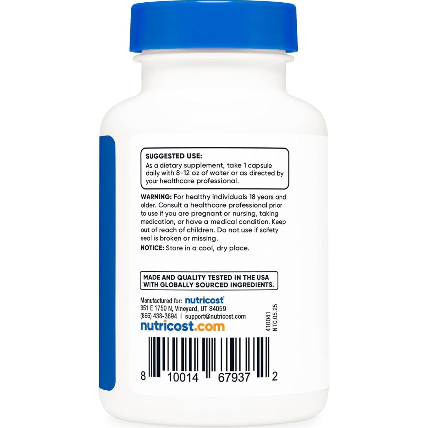 L-Theanina Nutricost 200mg 120 Cápsulas Sin OGM Sin Gluten