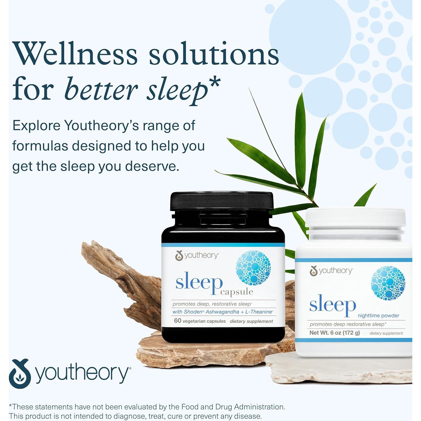 Youtheory Sleep Nighttime Powder 170 g - Suplemento para el Sueño