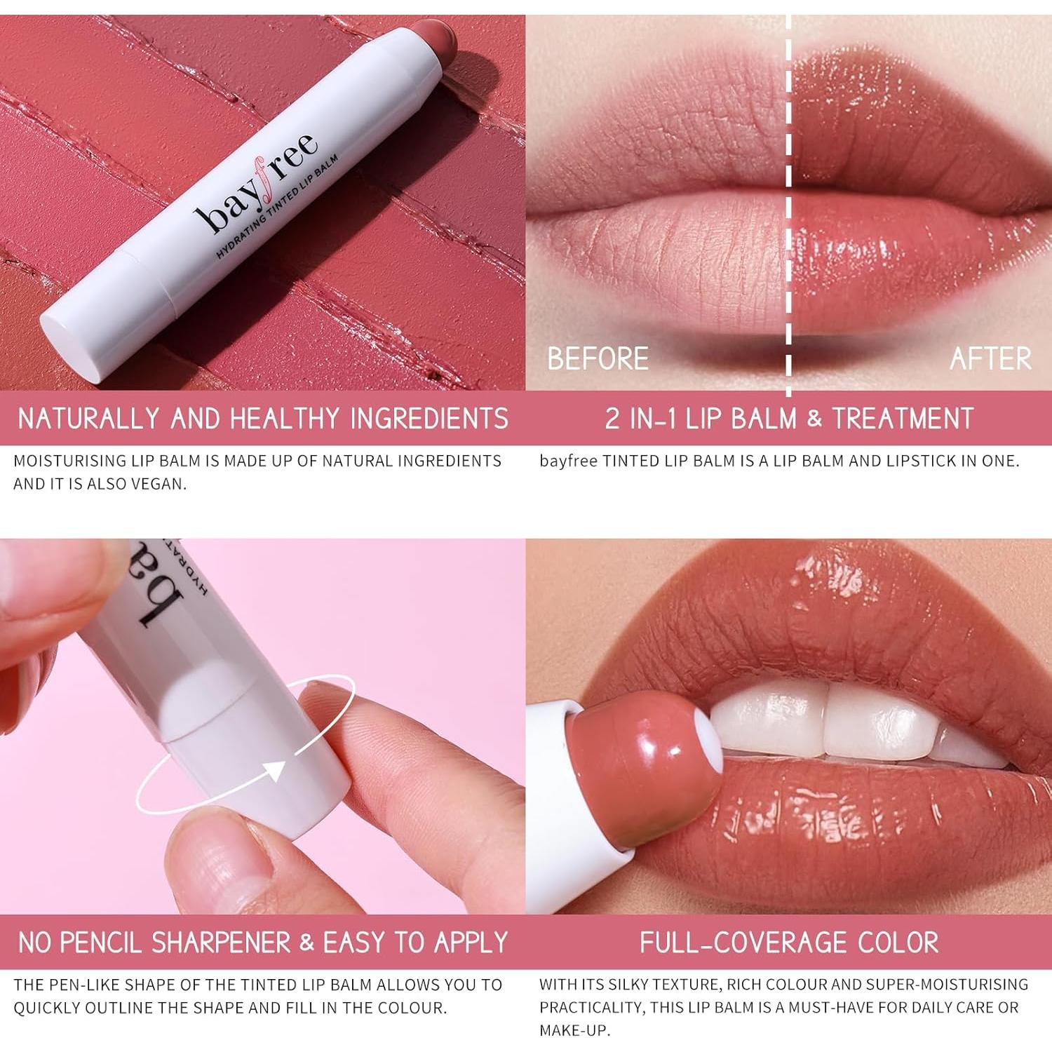 Bálsamo Labial Vegano Bayfree Té Camelia Hidratante 11.2cm