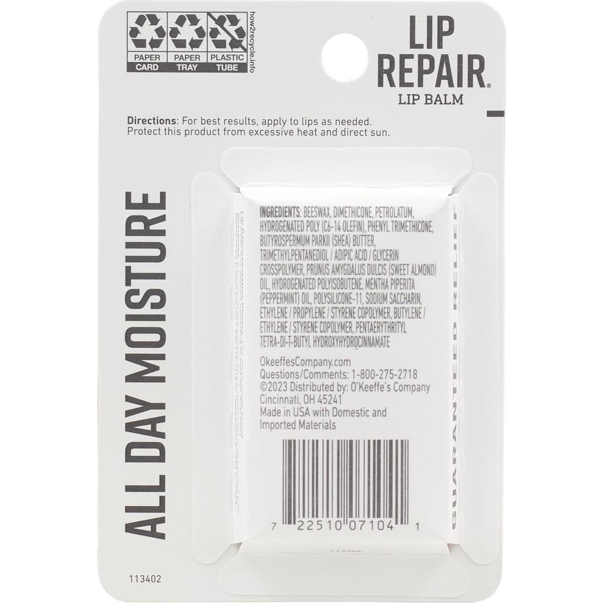 Bálsamo Labial O'Keeffe's Reparador Hidratante Doble 17.86g