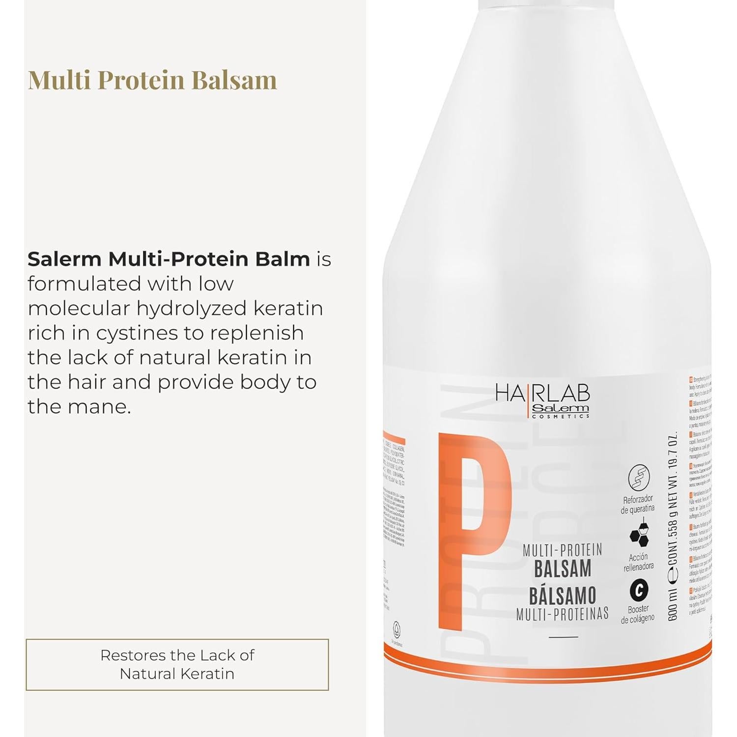 Acondicionador Salerm Multi-Proteínas 600 ml - Fortalece y Repara