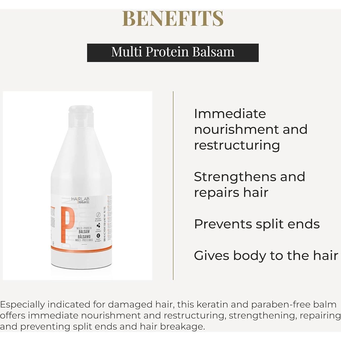 Acondicionador Salerm Multi-Proteínas 600 ml - Fortalece y Repara