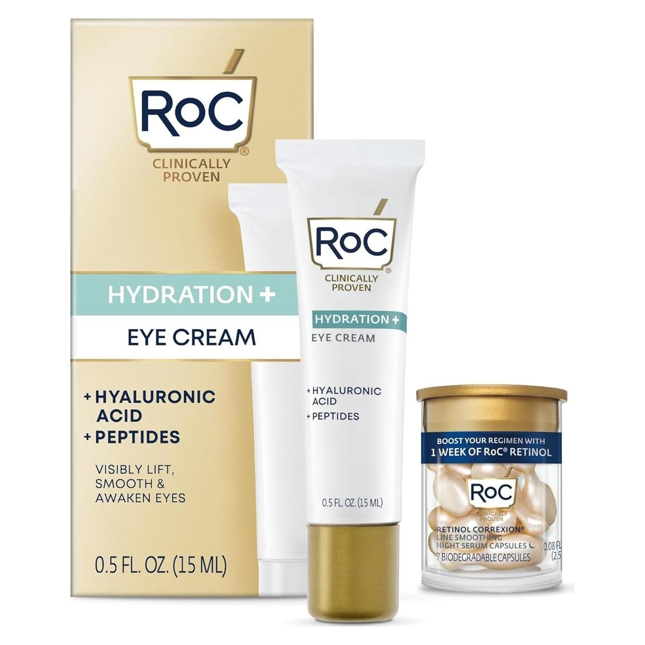 Crema para ojos anti envejecimiento RoC 14.17 g + 7 cápsulas retinol