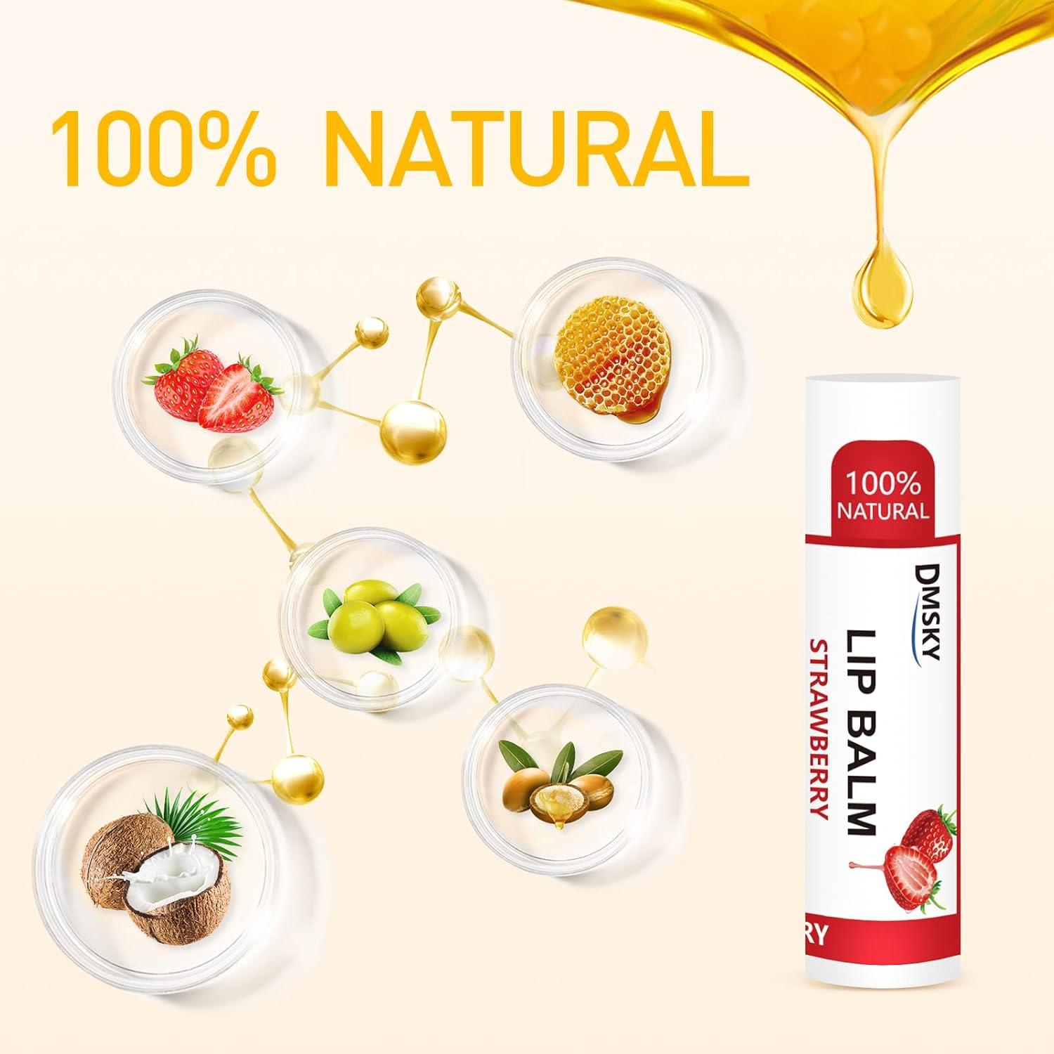 Bálsamo Labial Natural DMSKY 24 Paquetes 12 Sabores Hidratante