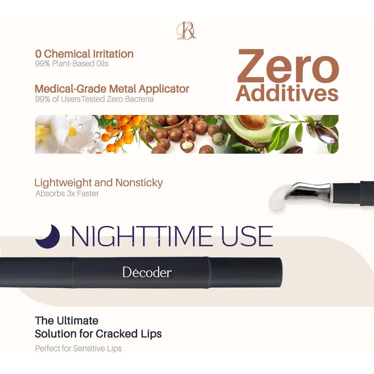 Aceite Labial Nocturno Decoder - 5% Pantenol, 1.42g