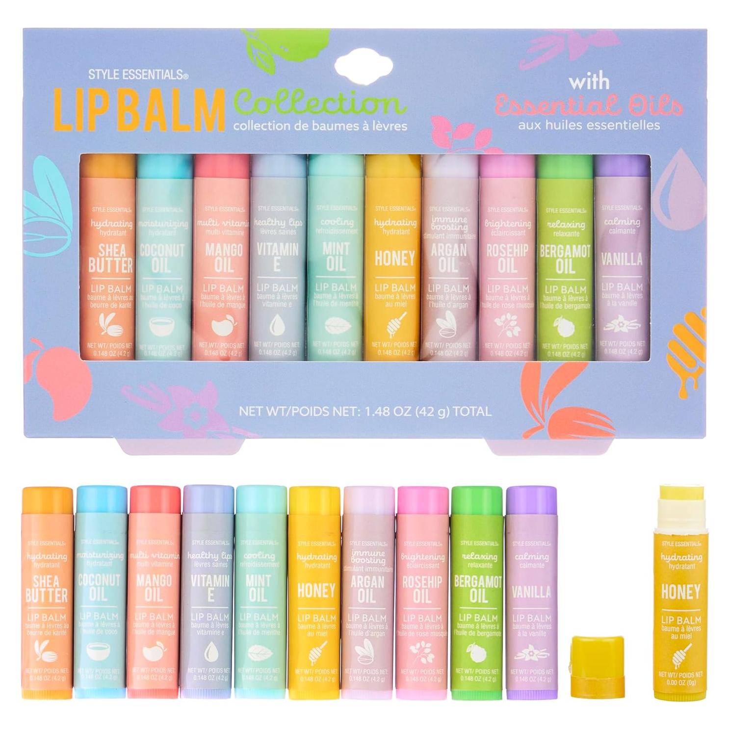 Set de 10 Balsamos Labiales Hidratantes con Aceites Esenciales