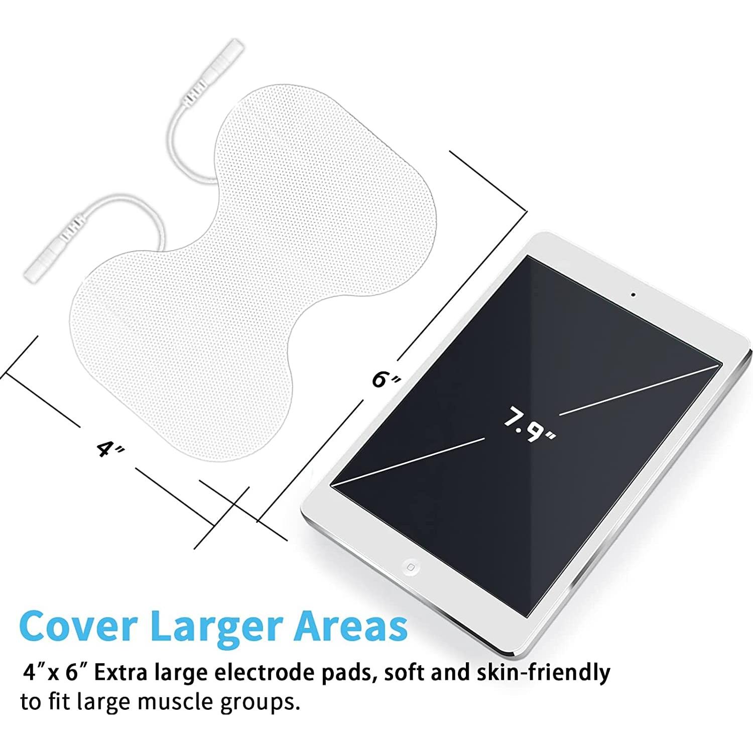 PADS de Reemplazo TENS Melede - 10 Electrodos Extra Grandes