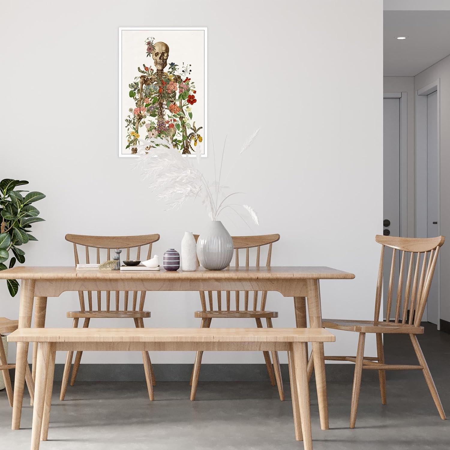 Póster Retro Esqueleto Floral Anatomía Humana 30.48x40.64cm
