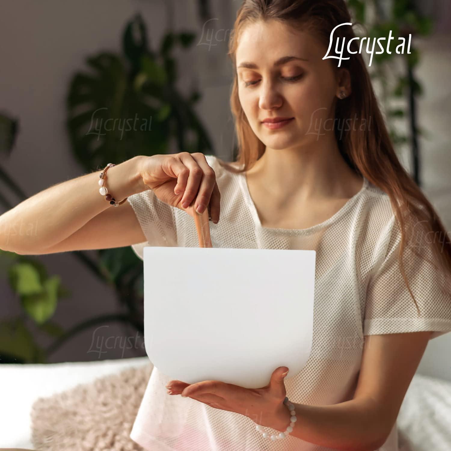 Singing Bowl 528 Hz 8 Inch C note Sound Bowls for Healing,Crystal Singing Bowls Meditation Sound, Root Chakra With O-Ring And Rubber Mallet.