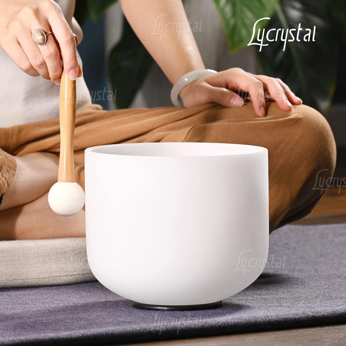 Singing Bowl 528 Hz 8 Inch C note Sound Bowls for Healing,Crystal Singing Bowls Meditation Sound, Root Chakra With O-Ring And Rubber Mallet.
