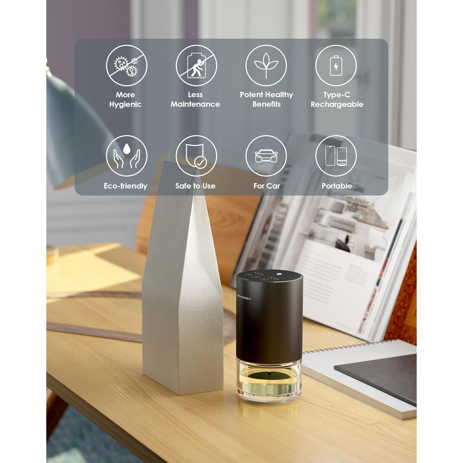 Difusor de Aceite Esencial Airversa AN9 100ml Portátil Negro