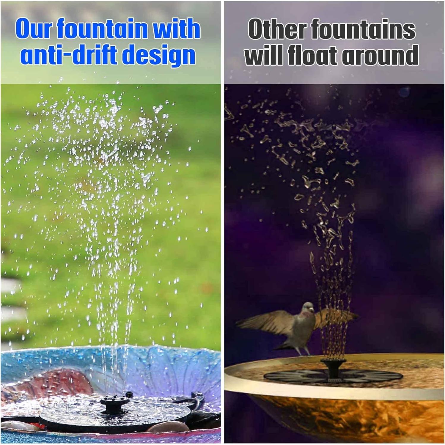 Fuente Solar AISITIN 2.8W para Baño de Aves con 6 Boquillas