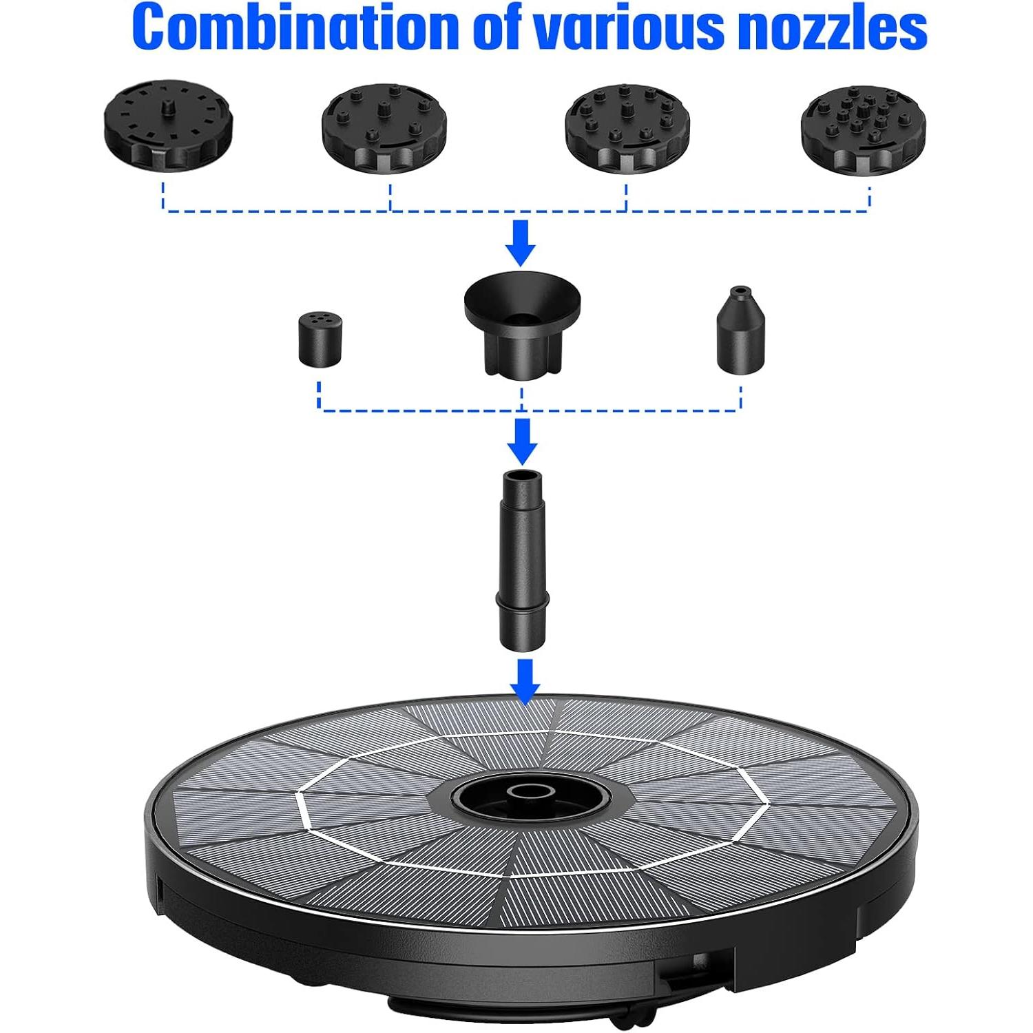 Fuente Solar AISITIN 2.8W para Baño de Aves con 6 Boquillas