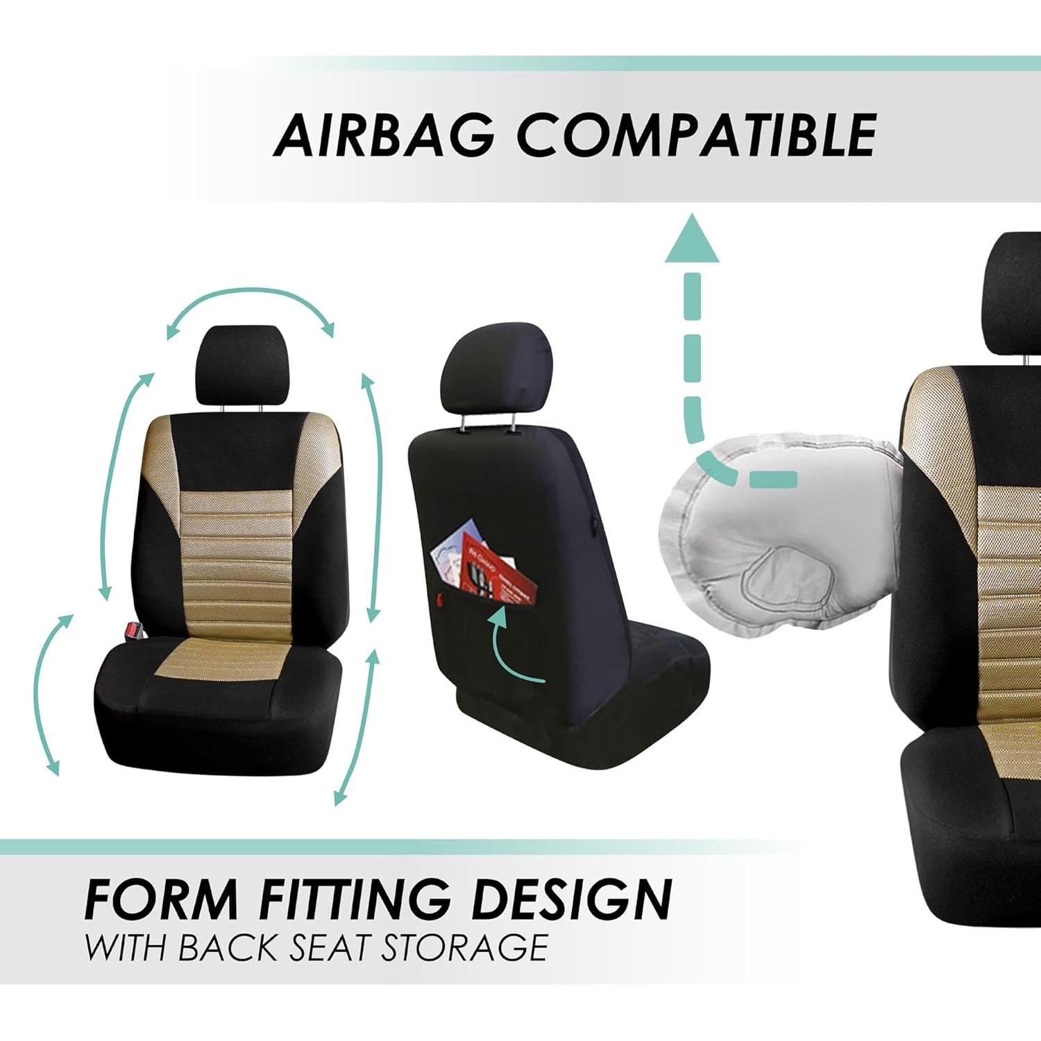 Cubiertas de Asiento TLH Beige 3D Air Mesh Universales