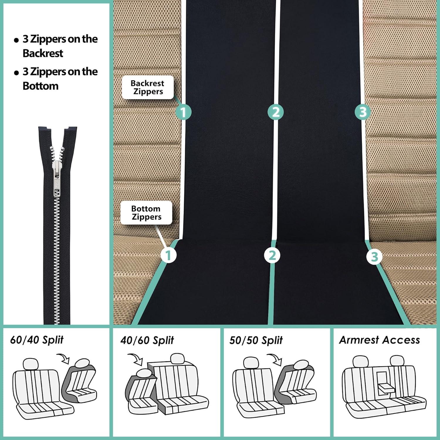 Cubiertas de Asiento TLH Beige 3D Air Mesh Universales