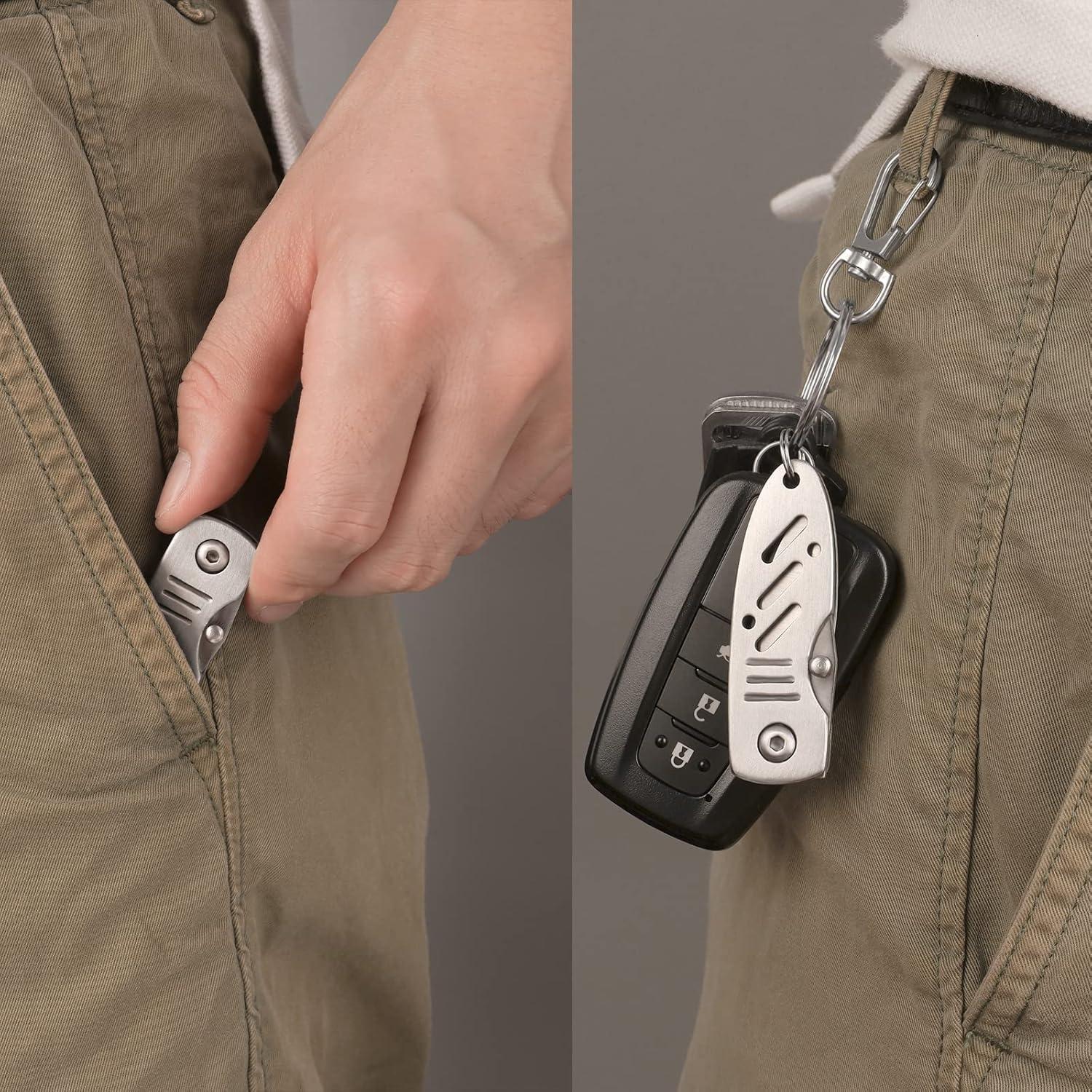 Cuchillo de Llavero BARRYSAIL Plegable 4.06 cm Acero Inoxidable