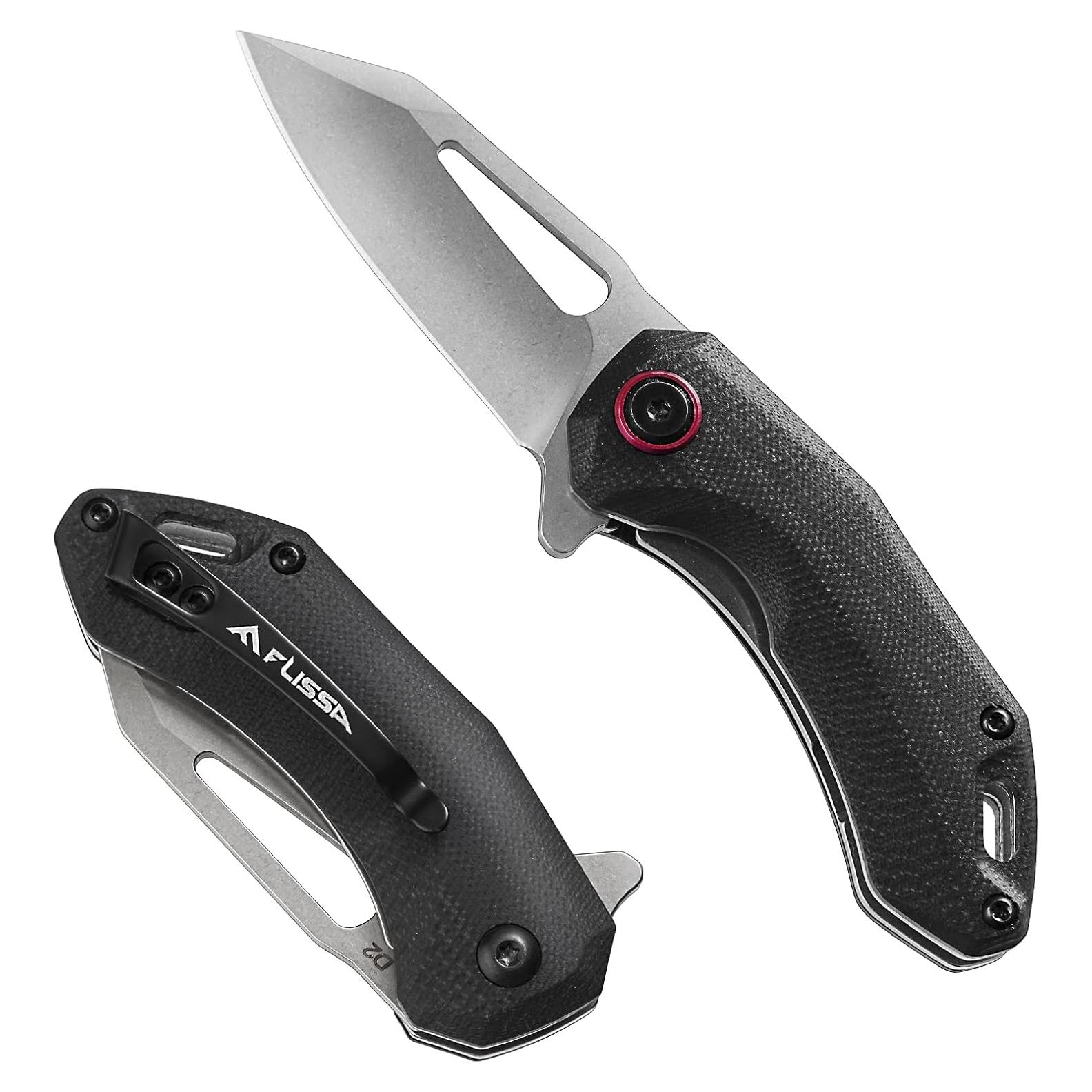 Cuchillo de bolsillo FLISSA Mini EDC Plegable Hoja D2 6.35 cm