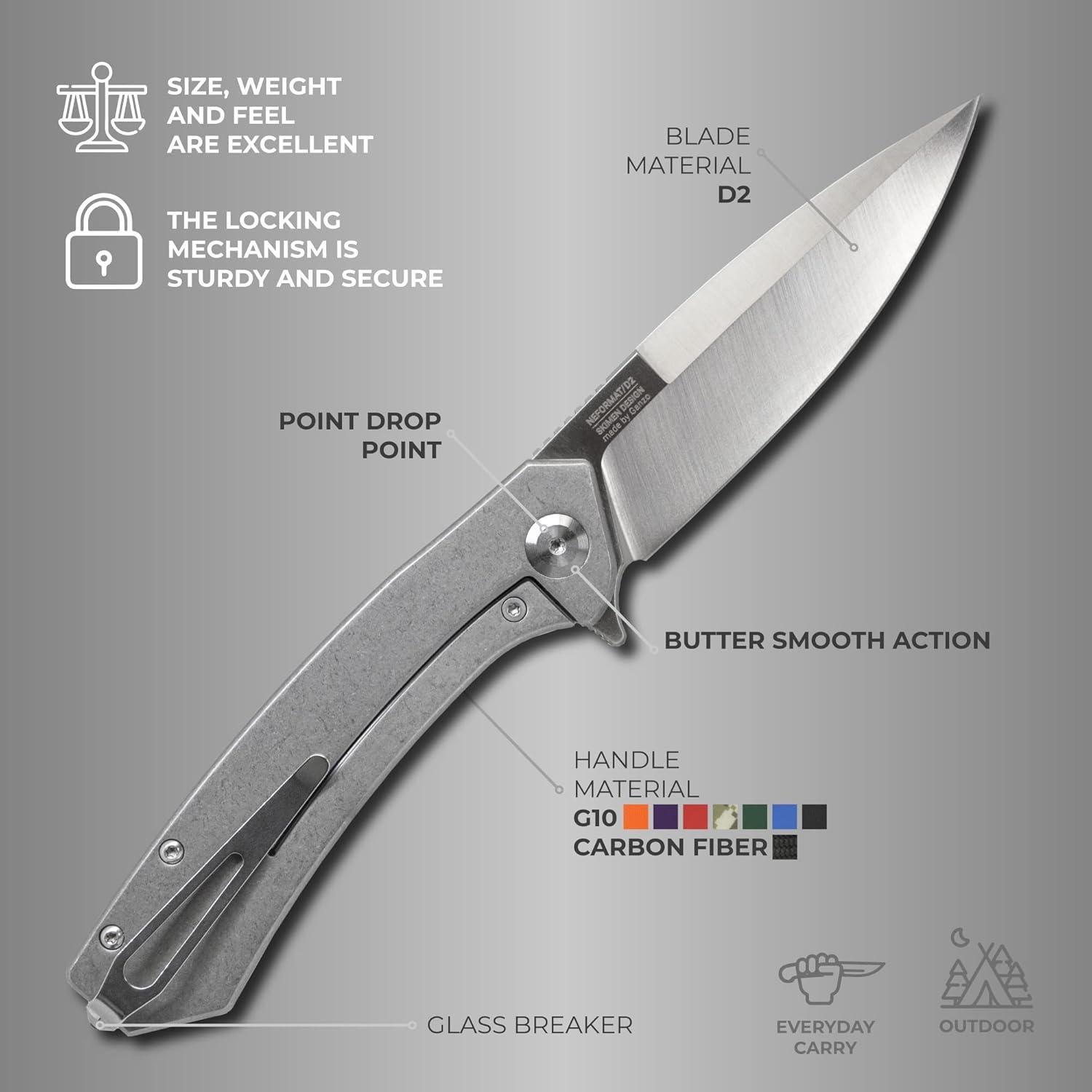 Cuchillo Plegable Firebird Adimanti Skimen G10 Acero D2 20.5cm