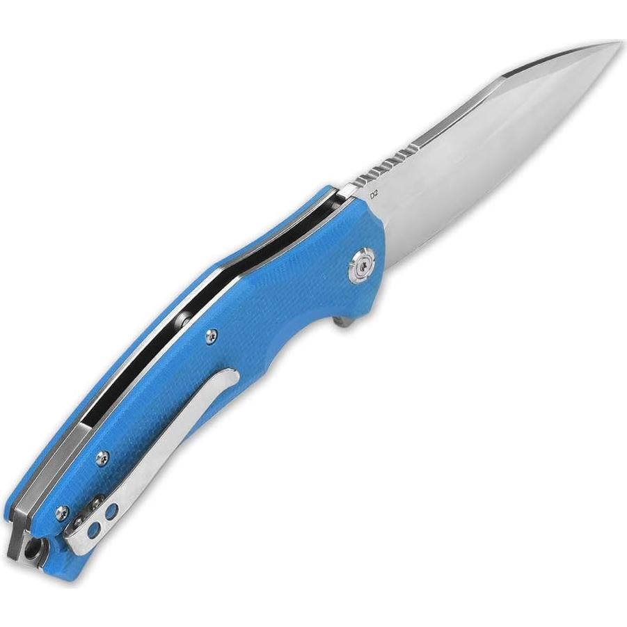 Cuchillo Plegable QSP Snipe D2 Mango G10 Azul EDC 212mm