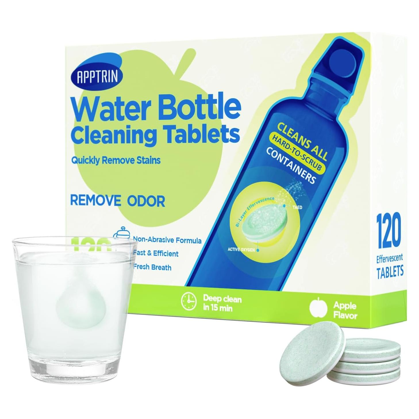 Tabletas de Limpieza para Botellas AppXynn 120 unidades Manzana