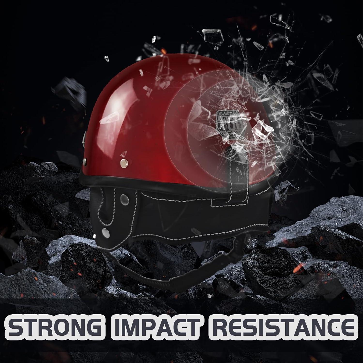 Casco de motocicleta SanQing retro media cara ABS negro