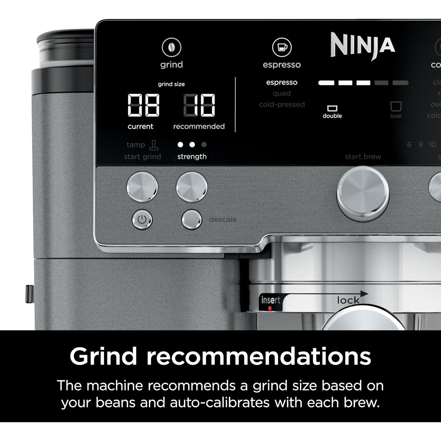 Máquina de Espresso Ninja ES601GM con Molinillo y Espumador