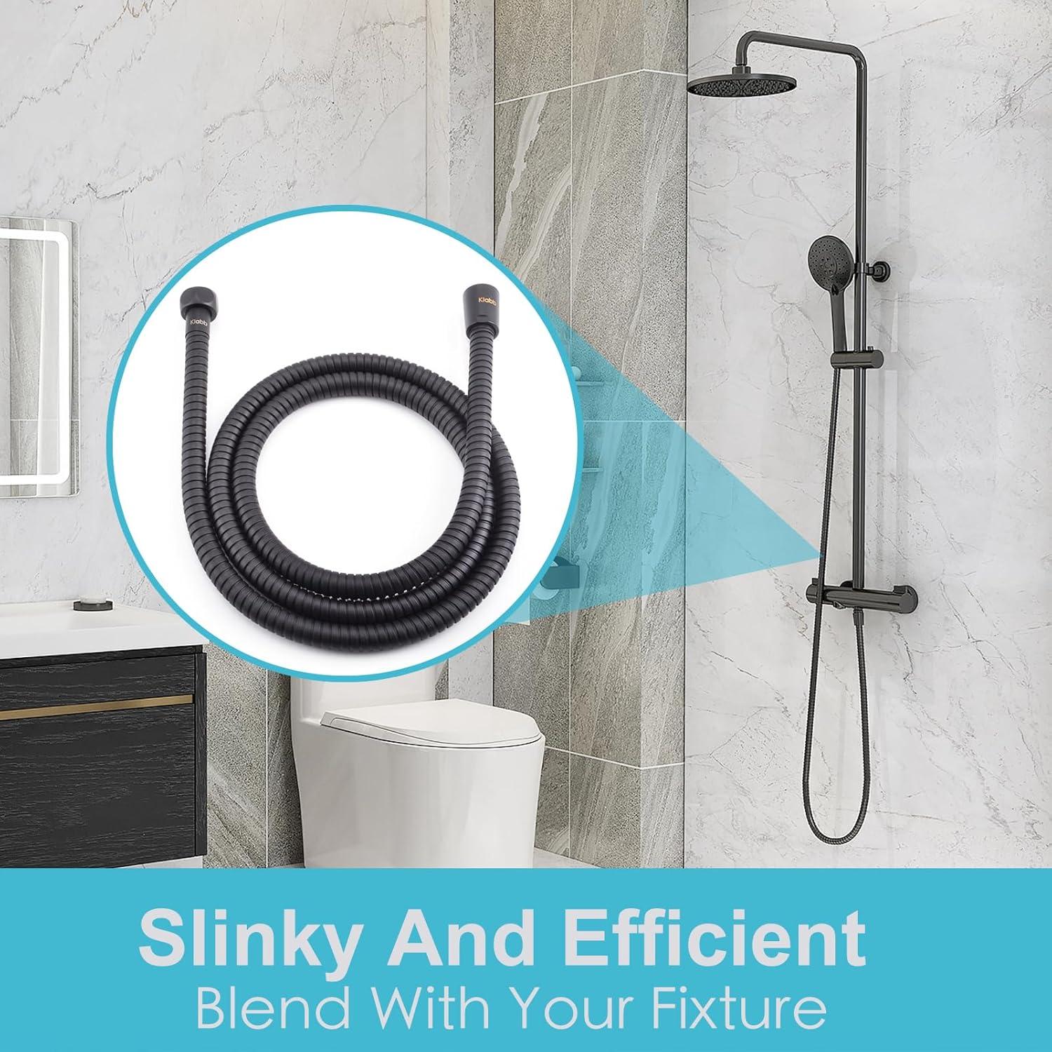 Manguera de Ducha Klabb 150 cm Acero Inoxidable Flexible Negra