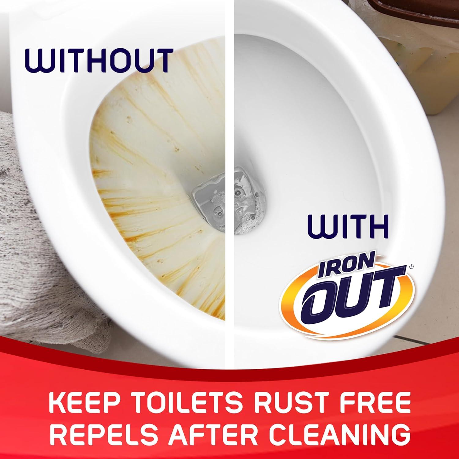 Iron OUT Automatic Toilet Bowl Cleaner Tablets, Helps Remove and Prevent Rust Stains with Every Flush, Lasts up to 45 Days, Made in the USA, 2 Tablets